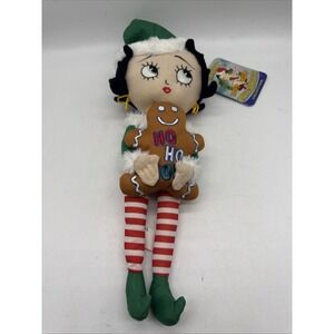 Betty Boop Christmas Elf Plush Doll 16 Gingerbread Man HO HO HO Holiday